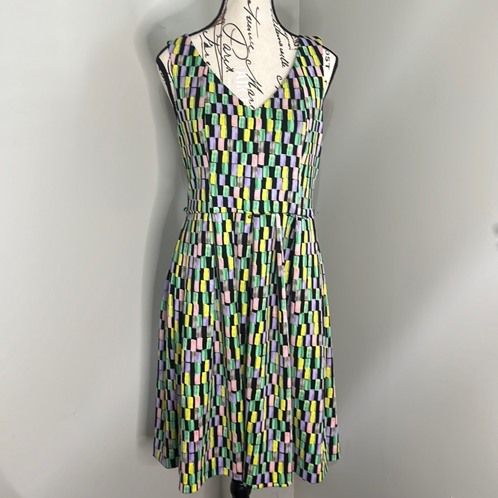 Calvin Klein Multi Color Fit and Flare Dress -B4
